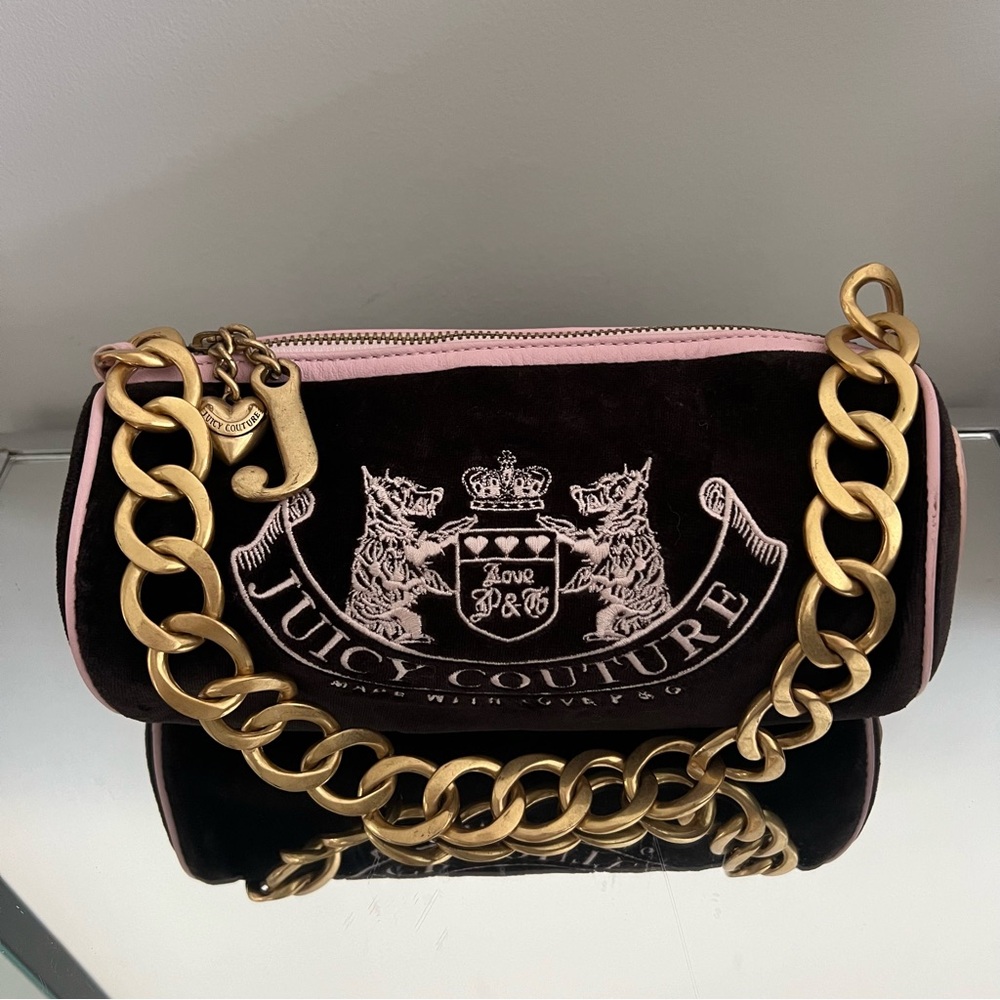 Juicy Couture RARE Vintage Barrel Bag Brown & Pink